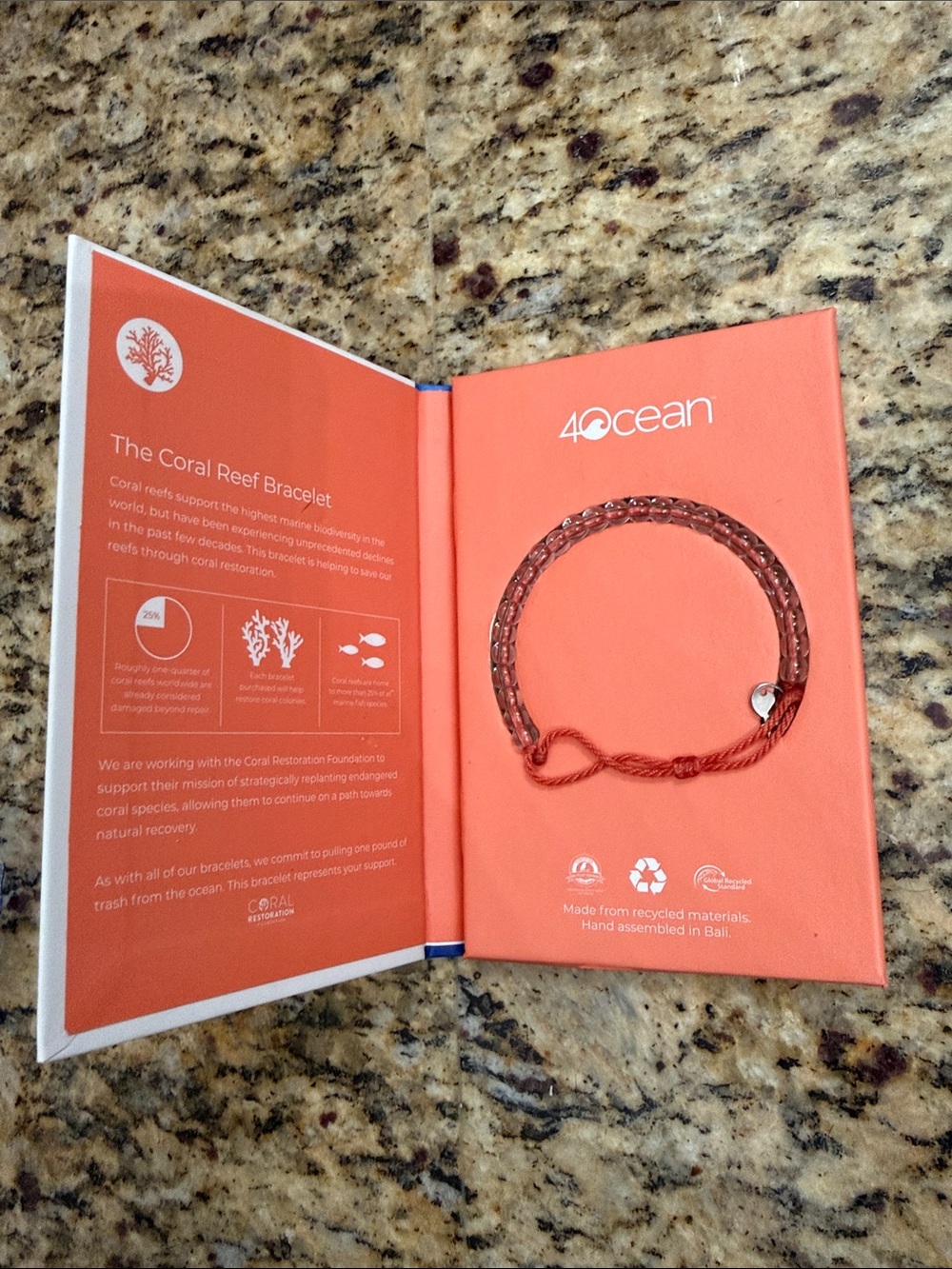 4ocean Coral Reef Bracelet in Coral Red